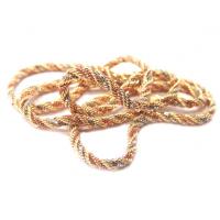 Cordão de ouro 3 cores 18k - Tipo corda - Feminino - 45 cm Cordão de ouro 3 cores 18k - Tipo corda - Feminino - 45 cm