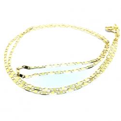 Colar em ouro 18k - Cadeado achatado - Feminino - 50 cm - 2CLO0591 Colar em ouro 18k - Cadeado achatado - Feminino - 50 cm - 2CLO0591
