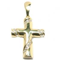 Crucifixo em ouro amarelo 18k com brilhantes Crucifixo em ouro amarelo 18k com brilhantes