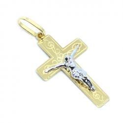 Crucifixo em ouro 18k - Com imagem - 2CZO0299 Crucifixo em ouro 18k - Com imagem - 2CZO0299