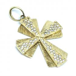 Crucifixo em ouro 18k com zirconia - 2CZZ0065 Crucifixo em ouro 18k com zirconia - 2CZZ0065