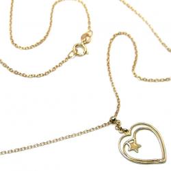 Gargantilha em ouro amarelo 18k - Feminina - Pingente coração vazado Gargantilha em ouro amarelo 18k - Feminina - Pingente coração vazado