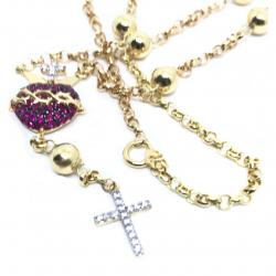 Gargantilha em ouro 18k com zirconia -Terço - 2GRZ0006 Gargantilha em ouro 18k com zirconia -Terço - 2GRZ0006