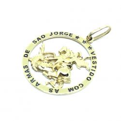 Medalha de São Jorge em ouro 18k - 2MEO0355 Medalha de São Jorge em ouro 18k - 2MEO0355