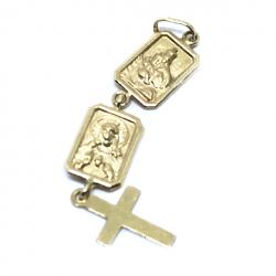 Medalha de ouro amarelo 18k - Escapulario - 2MEO0362 Medalha de ouro amarelo 18k - Escapulario - 2MEO0362