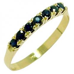 Meia Aliança de safira azul em ouro 18k - 2MSA0007 Meia Aliança de safira azul em ouro 18k - 2MSA0007