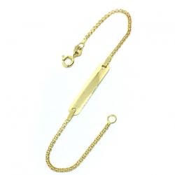 Pulseira feminina de chapa INFANTIL em ouro amarelo 18k - 2PUO0608 Pulseira feminina de chapa INFANTIL em ouro amarelo 18k - 2PUO0608