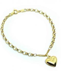 Pulseira feminina em ouro 18k - Elos portugueses - 2PUO0616 Pulseira feminina em ouro 18k - Elos portugueses - 2PUO0616