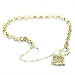 Pulseira feminina em ouro 18k - Elos portugueses - 2PUO0630 Pulseira feminina em ouro 18k - Elos portugueses - 2PUO0630