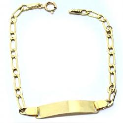 Pulseira de chapa infantil em ouro 18k - 2PUO0649 Pulseira de chapa infantil em ouro 18k - 2PUO0649