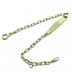 Pulseira em ouro 18k - Chapa criança - 2PUO0654 Pulseira em ouro 18k - Chapa criança - 2PUO0654