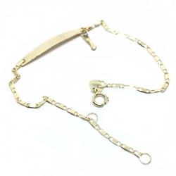 Pulseira feminina de chapa infantil em ouro amarelo 18k Pulseira feminina de chapa infantil em ouro amarelo 18k