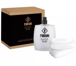Kit Forum Classic Jeans Unissex Eau de Cologne 100ml + 2 Sabonetes 90g Kit Forum Classic Jeans Unissex Eau de Cologne 100ml + 2 Sabonetes 90g