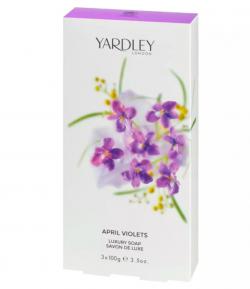 Sabonete April Violets Yardley Feminino Cx. tradicional 3 unid. de 100g Sabonete April Violets Yardley Feminino Cx. tradicional 3 unid. de 100g