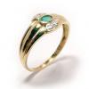 Anel em ouro 18k com diamantes e esmeralda - 1ABE0019 Anel em ouro 18k com diamantes e esmeralda - 1ABE0019