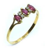 Anel em ouro 18k com diamantes e rubis - 1APB0011 Anel em ouro 18k com diamantes e rubis - 1APB0011