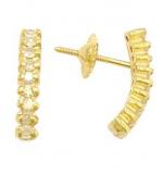 Brinco em ouro amarelo 18k feminino com brilhantes - 1BRB0038 Brinco em ouro amarelo 18k feminino com brilhantes - 1BRB0038