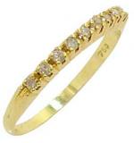 Meia aliança de brilhantes em ouro amarelo 18k - 1MAB0036 Meia aliança de brilhantes em ouro amarelo 18k - 1MAB0036