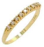 Meia aliança de diamantes em ouro 18k - 1MAB0084 Meia aliança de diamantes em ouro 18k - 1MAB0084