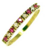 Meia aliança de rubis e brilhantes em ouro 18k (Produto Esgotado) Meia aliança de rubis e brilhantes em ouro 18k (Produto Esgotado)
