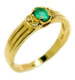 Anel em ouro 18k com diamantes e esmeraldas - 2ABE0063 Anel em ouro 18k com diamantes e esmeraldas - 2ABE0063