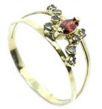 Anel em ouro 18k com diamantes e granada - 2ABG0003 Anel em ouro 18k com diamantes e granada - 2ABG0003