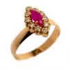 Anel chuveiro de ouro 18k com diamantes e rubi - 2ABR0049 Anel chuveiro de ouro 18k com diamantes e rubi - 2ABR0049