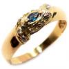 Anel em ouro 18k com diamantes e safira - 2ABS0001 Anel em ouro 18k com diamantes e safira - 2ABS0001