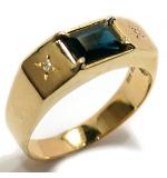 Anel em ouro 18k com diamantes e safira - 2ABS0044 Anel em ouro 18k com diamantes e safira - 2ABS0044