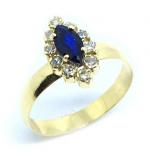 Anel chuveiro de ouro 18k com diamantes e safira - 2ABS0049 Anel chuveiro de ouro 18k com diamantes e safira - 2ABS0049