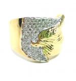 Anel de ouro amarelo 18k com brilhantes - Pomba - 2ANB0392 Anel de ouro amarelo 18k com brilhantes - Pomba - 2ANB0392