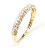 Anel em ouro amarelo 18k com 63 zirconia - 2ANZ0035