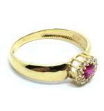 Anel em ouro amarelo 18k com 12 zirconia - 2ANZ0073 Anel em ouro amarelo 18k com 12 zirconia - 2ANZ0073