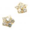 Brinco em ouro 18k feminino com zirconias - Flor Brinco em ouro 18k feminino com zirconias - Flor