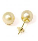 Brinco em ouro 18k com 2 pérolas - 6 mm - 2BPR0006 Brinco em ouro 18k com 2 pérolas - 6 mm - 2BPR0006