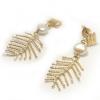 Brincos em ouro 18k feminino com 2 pérolas Grão de arroz Brincos em ouro 18k feminino com 2 pérolas Grão de arroz