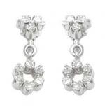 Brinco em ouro branco 18k feminino com brilhantes - Chuveiro Brinco em ouro branco 18k feminino com brilhantes - Chuveiro
