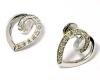 Brinco em ouro branco 18k feminino com brilhante - Coração - 2brb0092 Brinco em ouro branco 18k feminino com brilhante - Coração - 2brb0092