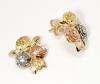 Brinco em ouro 18k - Rosas coloridas - 2BRO0017 Brinco em ouro 18k - Rosas coloridas - 2BRO0017