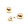 Brinco em ouro amarelo 18k feminino - Bola 4 mm Brinco em ouro amarelo 18k feminino - Bola 4 mm