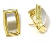 Brinco em ouro amarelo e branco 18k feminino Brinco em ouro amarelo e branco 18k feminino