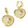 Brinco em ouro amarelo branco verm 18k feminino - Rosa Brinco em ouro amarelo branco verm 18k feminino - Rosa