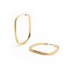 Argola africana em ouro amarelo 18k retangular - 2BRO0460 Argola africana em ouro amarelo 18k retangular - 2BRO0460