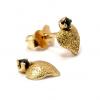 Brinco de ouro amarelo 18k feminino com safira Brinco de ouro amarelo 18k feminino com safira