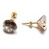 Brinco em ouro 18k com zirconia - 8 mm - 2BRZ0079 Brinco em ouro 18k com zirconia - 8 mm - 2BRZ0079