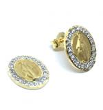 Brinco em ouro 18k feminino com zirconia - 2BRZ0211 Brinco em ouro 18k feminino com zirconia - 2BRZ0211