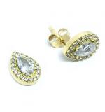 Brinco em ouro 18k com zirconia - Gota Brinco em ouro 18k com zirconia - Gota