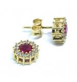 Brinco em ouro 18k feminino com zirconia - 2BRZ0216 Brinco em ouro 18k feminino com zirconia - 2BRZ0216