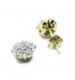 Brinco em ouro 18k com zirconia - Flor - 2BRZ0227 Brinco em ouro 18k com zirconia - Flor - 2BRZ0227