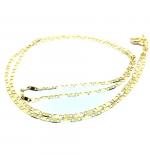 Colar em ouro 18k - Cadeado achatado - Feminino - 50 cm - 2CLO0591 Colar em ouro 18k - Cadeado achatado - Feminino - 50 cm - 2CLO0591